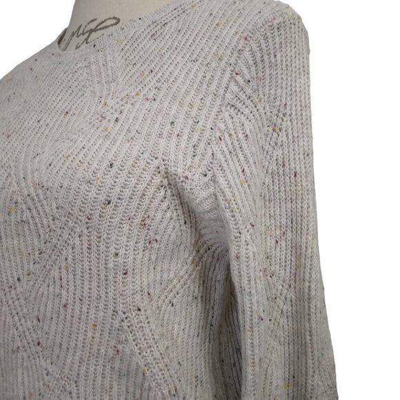 J Jill | Cotton Knit Cream Confetti Tunic Sweater | Size M - Picture 4 of 9